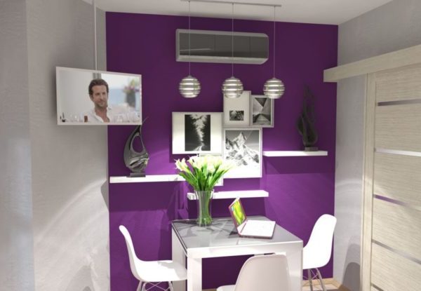 Фиолетовые обои в интерьере дома