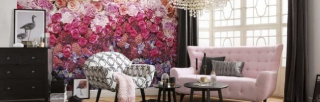 Обои в цветочек в гостиной – красивые варианты в цветочек в комнате, модели с крупным цветочным рисунком и птицами на стену